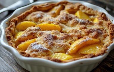 Peach Cobbler with Golden Brown Crust