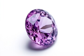 Fototapeta premium A single purple diamond set against a clean white background