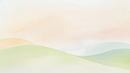 Obraz premium A very light and airy landscape with a green hill in the foreground. generated using AI