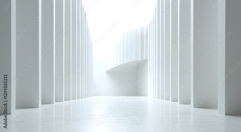 Poster abstract light pattern with white lines on a clean textured background