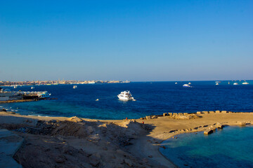 beautiful view of red sea in hurgada , Egypt