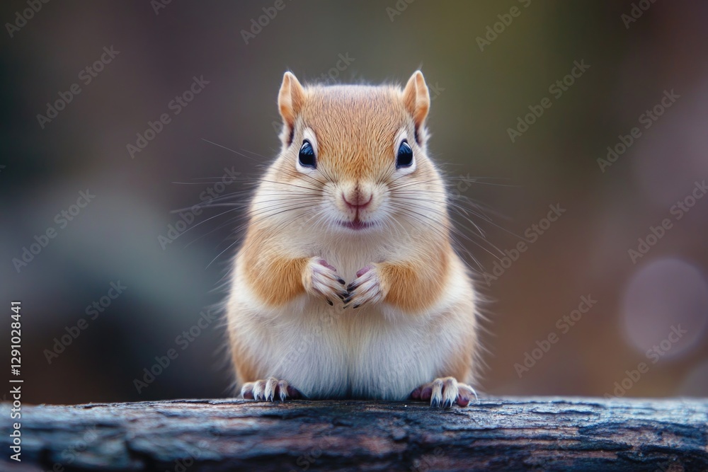 Poster a small squirrel sits comfortably on the top of a tree branch, enjoying its surroundings