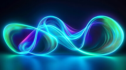 Abstract background with blue and green neon light shapes, curves, gradient effects, modern design style, computer desktop wallpaper 4K high-definition images3