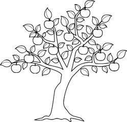mango tree clipart black and white