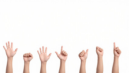 hands isolated on white