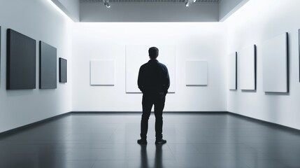 Obraz premium Thief alert at an art gallery, staff noticing suspicious behavior. Featuring quick response and art protection