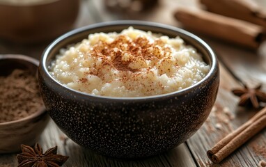 Traditional Rice Pudding with Cinnamon