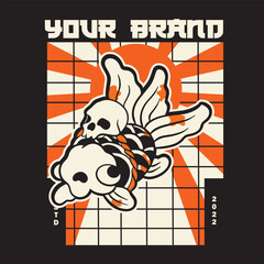 Free Vector | Flat design koi fish logo design	
