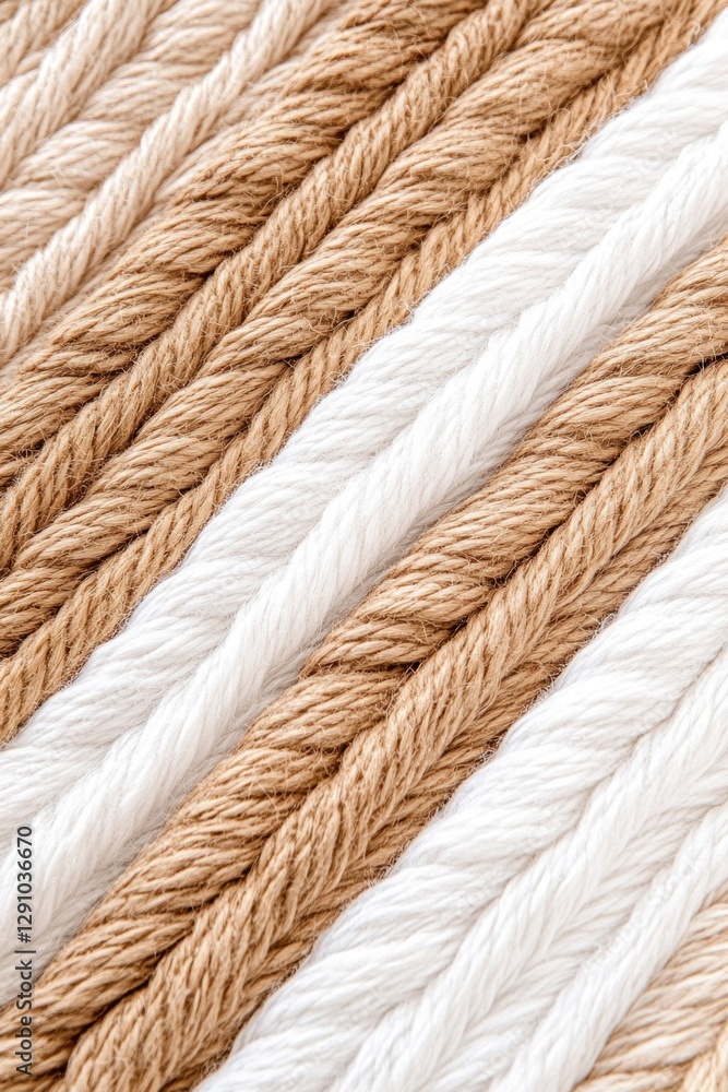 Poster soft ropes in beige and white create a stylish textile design perfect for enhancing modern interior 