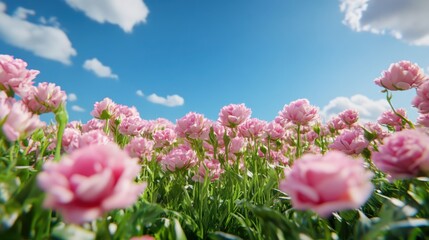 Vast green field featuring rows of solar panels generating clean energy amidst natural beauty
