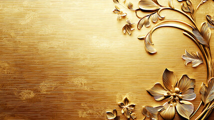 A gold leafy design with a flower on it. generated using AI