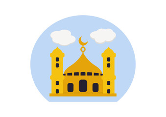 A mosque on a white background