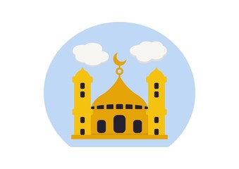 A mosque on a white background
