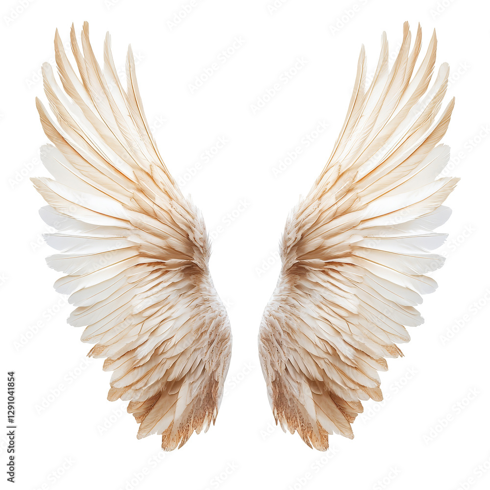 Poster detailed view of beautifully crafted wings isolated on a transparent background, highlighting intric
