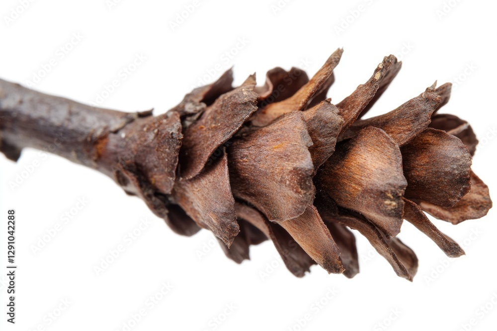 Poster A close-up view of a pine cone on a tree branch