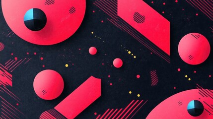 Obraz premium Abstract geometric shapes, 3D forms, vibrant colors. Background pattern. Visual representation of digital art or design concepts.