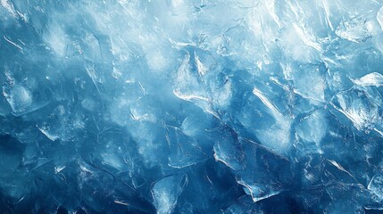 Obraz premium Close-Up of Frozen Ice Texture in Deep Blue