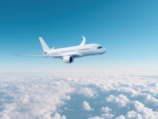 Obraz premium Airplane Flying Above Clouds