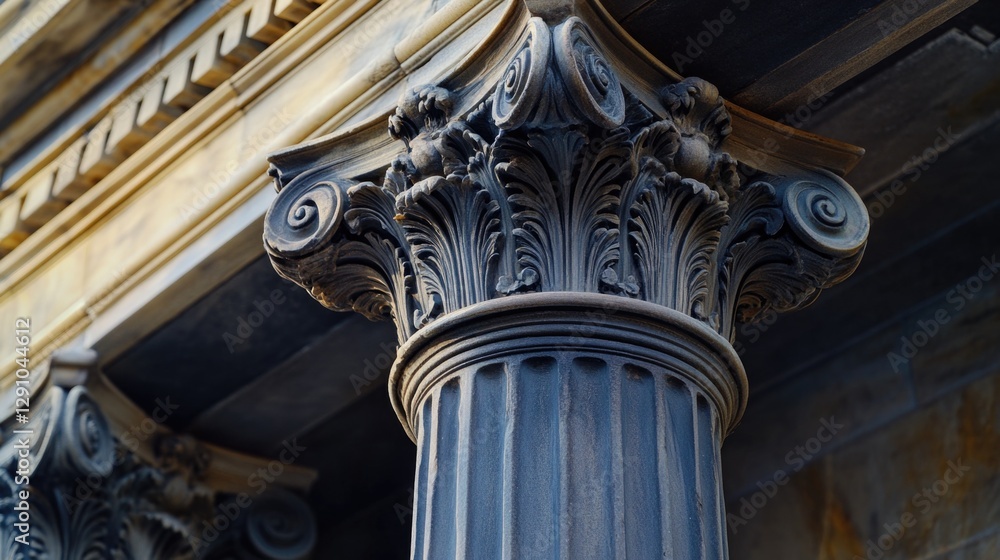 Poster close-up of a pillar featuring a clock
