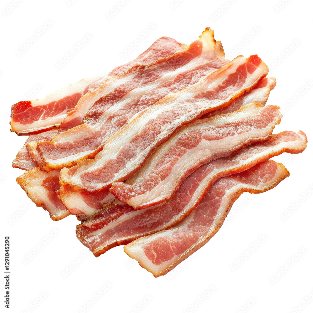 Aufkleber sliced pork bacon arranged neatly, showcasing its rich color and texture for culinary use or present