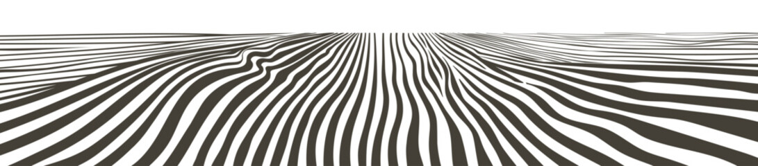 Green grass field on small hills. Meadow, alkali, lye, grassland, pommel, lea, pasturage, farm. Rural scenery landscape panorama of countryside pastures. Vector sketch line illustration © mozart3737