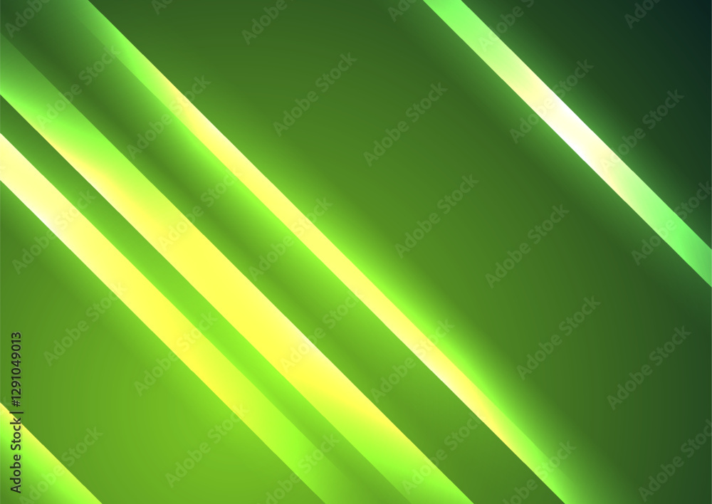 Poster hi-tech abstract green glowing striped futuristic background. vector design