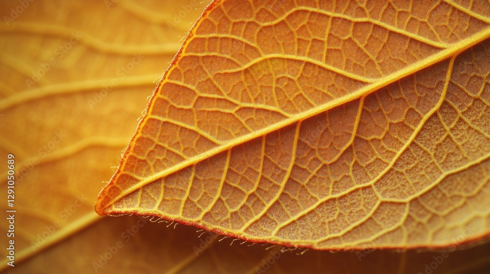 Poster a close-up view of a single leaf sitting on a table, perfect for editorial or commercial use