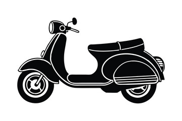 Classic vintage scooter vector illustration white background
