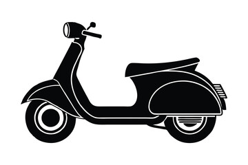 Classic vintage scooter vector illustration white background