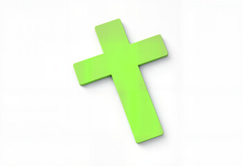 Obraz premium Green cross symbol on a white background