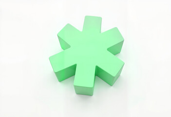 Obraz premium 3D medical symbol in the shape of a green snowflake