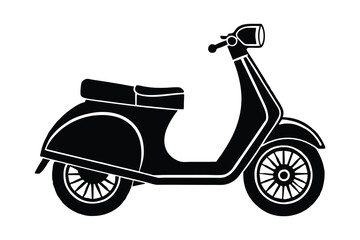 Obraz premium scooter silhouette vector illustration on white background