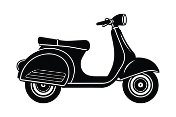scooter silhouette vector illustration on white background