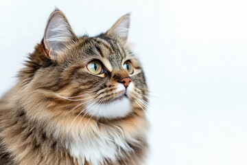 Obraz premium Close-up shot of a cat against a clean white background