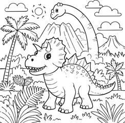 Discover a delightful dinosaur coloring book for kids! Packed with fun, easy-to-color dinosaur illustrations, including T-Rex, Triceratops, and more. Perfect for learning and creativity!