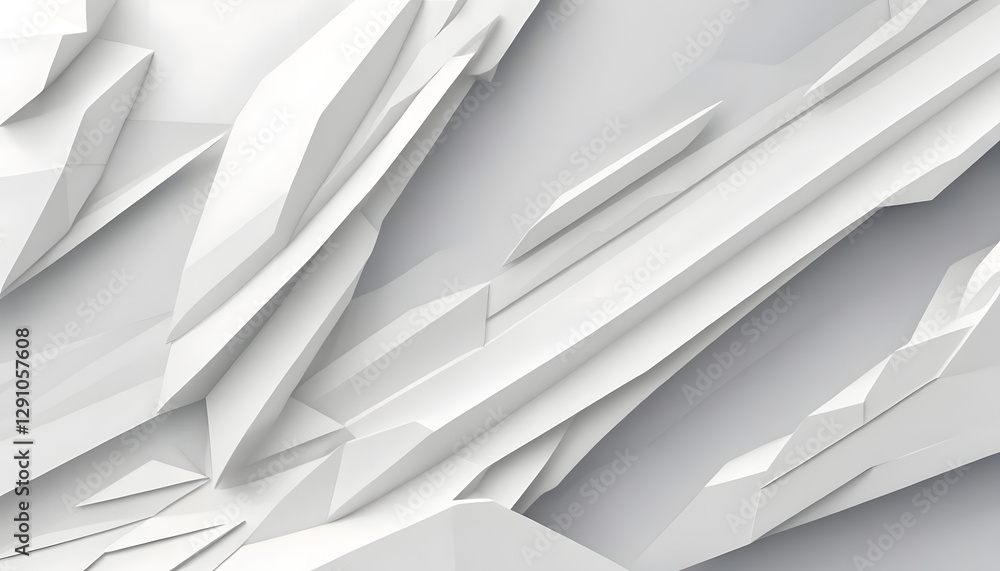 Poster the interplay of abstract white geometric shapes adds a sense of depth and texture against a sleek, 