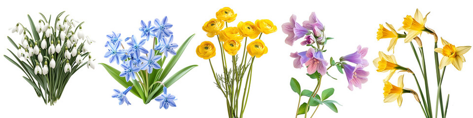 Spring Flowers in Bloom png set 