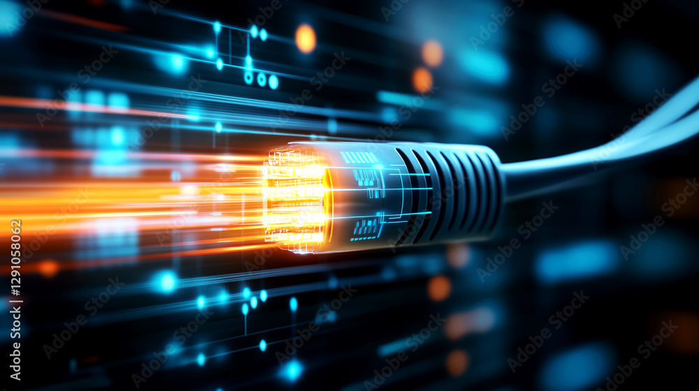 Poster rapid data transmission via fiber optic cable innovations in networking technology data centers digi