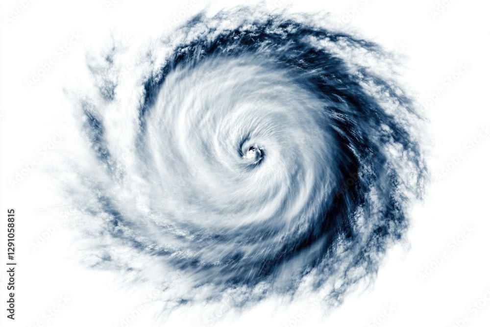 Poster a powerful storm with swirling clouds and debris in a grayscale image