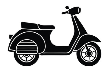 Obraz premium scooter silhouette vector illustration on white background