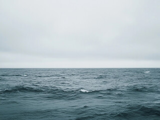 Vast Ocean View Under an Overcast Sky