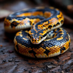 Obraz premium Snake in a Dense Jungle Environment