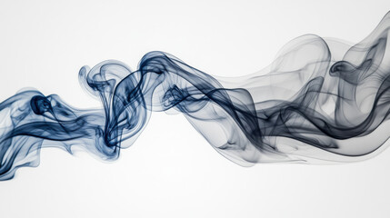 Fototapeta premium Elegant Flowing Smoke Patterns on a White Background for Creative Design and Art Projects