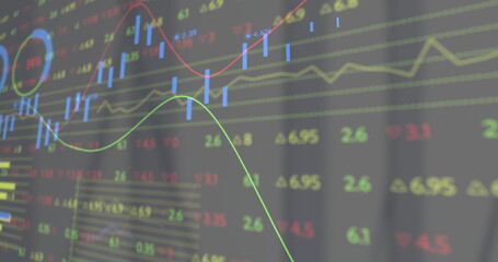 Image of digital data processing over black background