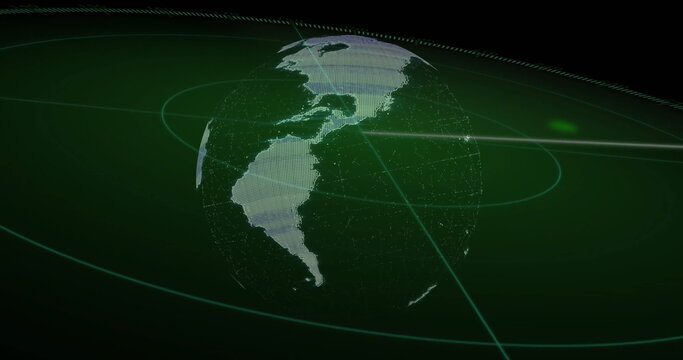 Image of scope scanning over spinning globe
