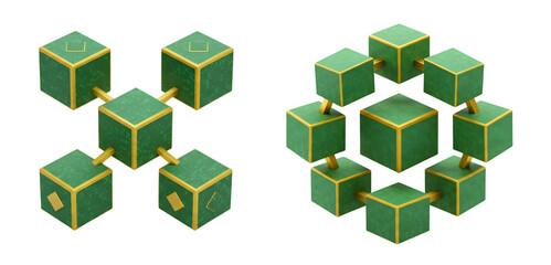 Fototapeta premium 3D Vibrant Blockchain Icon png