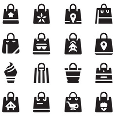 Fototapeta premium Shopping Bag Silhouette Vector on a White Background