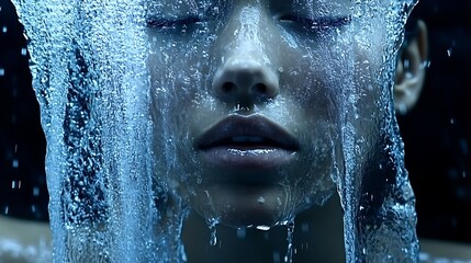 Woman Face Water Splash