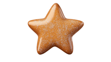 christmas star shaped cookie isolated on transparent background