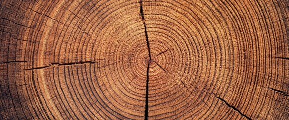 Naklejka premium Intricate Patterns of Nature: A Close-Up View of a Tree Ring Showing the Passage of Time